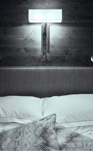 Double bed at the Morosani "Fiftyone" Hotel in Davos